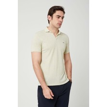 Coonless Yakalı Çok Rahat Pamuk Penye Erkek Su Yeşil Tshirt
