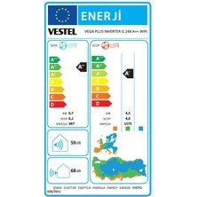 Vestel Vega Plus G 244 A++ 24000 BTU Wifi Inverter Salon Tipi Klima