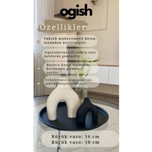 Ogish Concept 2’li Set Iskandinav Minimal Dekoratif Vazo Beyaz-Siyah