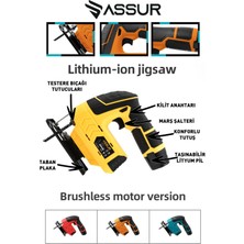 Assur Extra Power 12 Volt Li-Ion Şarjlı Dekupaj Testere Sarı