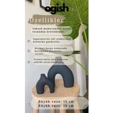 Ogish Concept 2'li Set Iskandinav , Minimal Dekoratif Vazo Siyah