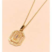 Güler Kuyumculuk Altın Baget Taşlı Hayalet Kolye