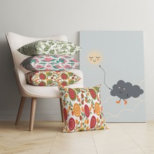 Pegziz Güneş ve Bulut Minimalist Kanvas Tablo - Bebek Odası Dekorasyon - Çocuk Odası Tablo