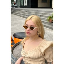 Falan Eyewear Gina Kadın Cat-Eye Güneş Gözlüğü Krem