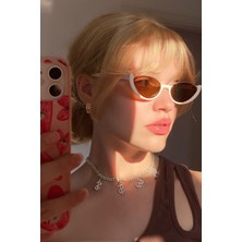 Falan Eyewear Gina Kadın Cat-Eye Güneş Gözlüğü Krem