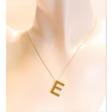 Güler Kuyumculuk Altın 3 Boyutlu E Harf Kolye