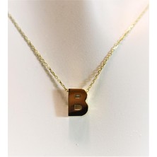 Güler Kuyumculuk Altın 3 Boyutlu B Harfi ve Zinciri