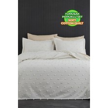 Evlen Home Collection Ash Pike Takımı ( Yatak Örtüsü ) Seti Çift Kişilik Pamuklu 3 Parça Yumuşak Günlük