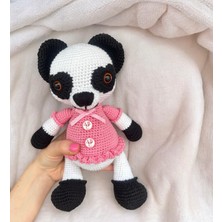 Paris Organik Oyuncak Sevimli Amigurumi Panda 25 Cm