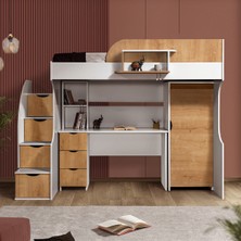 Setay Ranza, Litera Ranza Dolap Masa - Beyaz/Ceviz