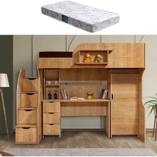 Setay Litera Ranza Dolap Masa + 1 Adet Comfort Yatak, Açık Ceviz