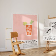 Pegziz Bloody Marry Kokteyl Modern Kanvas Tablo - Cafe Dekor - Salon ve Mutfak Için Duvar Dekoru