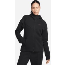 Nike Nike Sportswear Tech Fleece Windrunner Siyah Kadın Fermuarlı Kapüşonlu Üst FB8338-010