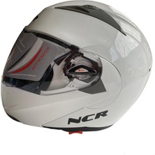 Ncr Vizörlü Düz Beyaz Kask
