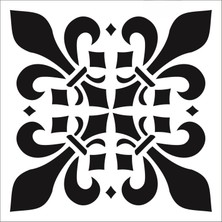 Stencil Sarayi Boyama Şablon Damask Çini Mandala - 1177