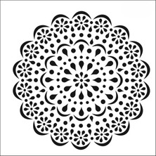 Stencil Sarayi Boyama Şablon Damask Çini Mandala - 1178
