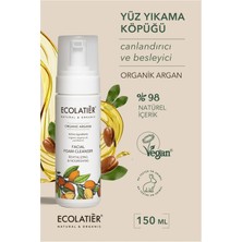 Yüz Yıkama Köpüğü Organik Argan, Cilt Temizleyici Nemlendirici, Hassas Cilt 150 ml