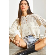 Dantel By Mls Dantel Tasarım Astarlı Pamuk Bluz