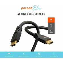 Porodo 4K/60Hz HDMI Kablosu Ultra Hd (3m/9.8ft)