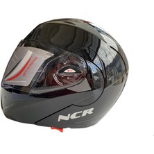 Ncr Vizörlü Parlak Siyah Kask