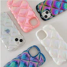 Vip Case iPhone 15 Pro Uyumlu Kabartma Desenli 3D Darbe Emici Ultra Sağlam Pufy Pembe