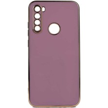 Vip Case Xiaomi Redmi Note 8 Uyumlu Gold Kenarlı Parlak Kamera Korumalı Yumuşak Silikon Bark Kılıf