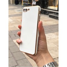 Vip Case Iphone 7 Plus ve 8 Plus Uyumlu Parlak Kenarlı Gold Detaylı Soft Bark Kılıf