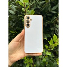 Vip Case Samsung Galaxy A34 Gold Kenarlı Parlak Kamera Korumalı Yumuşak Silikon Bark Kılıf