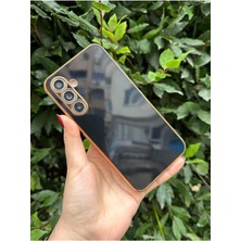 Vip Case Samsung Galaxy A34 Gold Kenarlı Parlak Kamera Korumalı Yumuşak Silikon Bark Kılıf