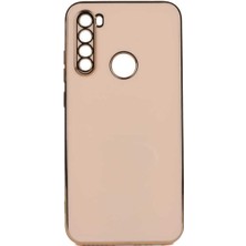 Vip Case Xiaomi Redmi Note 8 Uyumlu Gold Kenarlı Parlak Kamera Korumalı Yumuşak Silikon Bark Kılıf