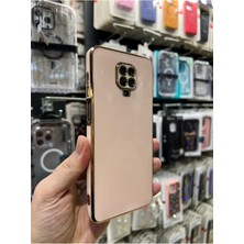 Vip Case Xiaomi Redmi Note 9 Pro ve 9s Uyumlu Gold Kenarlı Parlak Kamera Korumalı Yumuşak Silikon Bark Kılıf