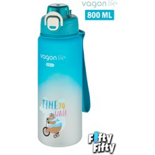 Vagonlife 800 ml Figürlü Su Matarası Çift Kullanım Pipetli ve Rahat Içim Sticker Hediyeli