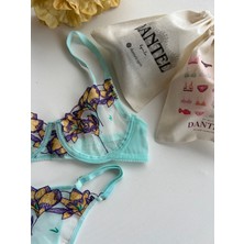 Dantel By Mls Dantel Blue & Purple Bralet Takımı