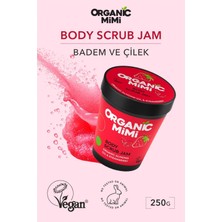 Vücut Peelingi Organik Badem Yağı ve Çilek Hassas Ciltler Nemlendirici Body Scrub, 250 G