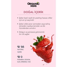 Vücut Peelingi Organik Badem Yağı ve Çilek Hassas Ciltler Nemlendirici Body Scrub, 250 G