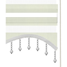 Binbir Perde Krem Boncuklu Zebra Perde