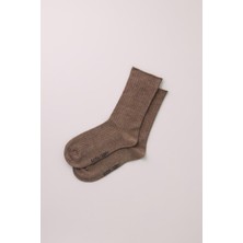 Kadın Kahverengi Viskoz Soket Çorap