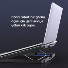 Alfalink IceCoorel Alimünyum Hız Ayarlı Notebook Soğutucu 17inç / 7 Seviye Stand Ergonomik Stand/Çift USB