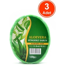 xdeonss  Aloevera Özlü Süngerli Sabun Banyo Duş Sabunu 120 G x 3 Adet