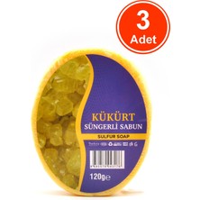 xdeonss  Kükürt Özlü Süngerli Sabun Banyo Duş Sabunu 120 G x 3 Adet