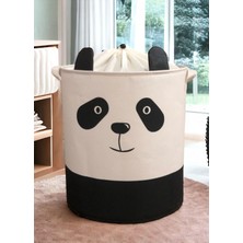 Rope Home Panda Tasarımlı Bebek Çocuk Odası Ağzı Büzgülü Düzenleyici Saklama Kutusu Oyuncak Kirli Sepeti 37 x 40
