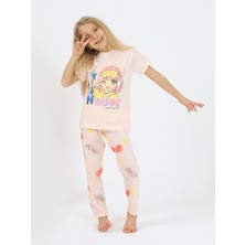 Vitmo Kız Çocuk Kısa Kollu %100 Pamuklu Flower Up Pijama Takımı
