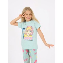 Vitmo Kız Çocuk Kısa Kollu %100 Pamuklu Flower Up Pijama Takımı
