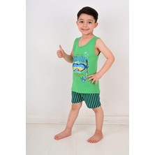 Vitmo Erkek Çocuk Askılı Pijama Takımı Scuba Mavi