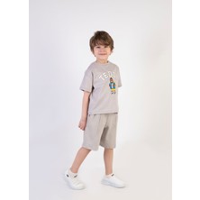 Tuffy Kids Erkek Çocuk Teddy Ayıcık Işlemeli Şortlu Yazlık Basic Ikili Takım 2-5 Yaş