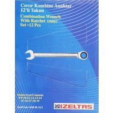 Izeltaş 12 Parça Cırcır Kombine Anahtar Takımı
