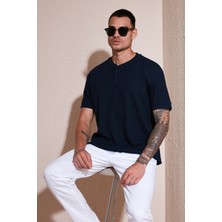 Buratti Pamuklu Relaxed Fit Düğmeli Sıfır Yaka T Shirt Erkek T Shirt 5902737