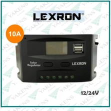 Lexron 10A Solar Şarj Regülatörü 10 Amper Güneş Paneli Şarj Kontrol Cihazı Lexron 12/24V