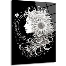 Glazella Ay Kadın Dekorati̇f Di̇key Cam Tablo