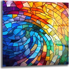 Glazella Vitray Dalga Kare Cam Tablo